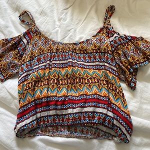 Tribal pattern crop top